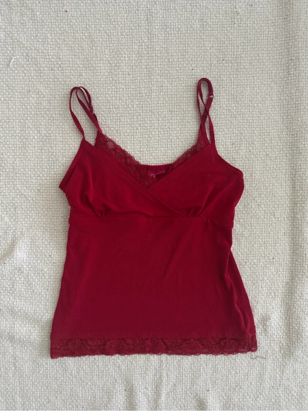 SO Burgundy Lace-Trim Camisole